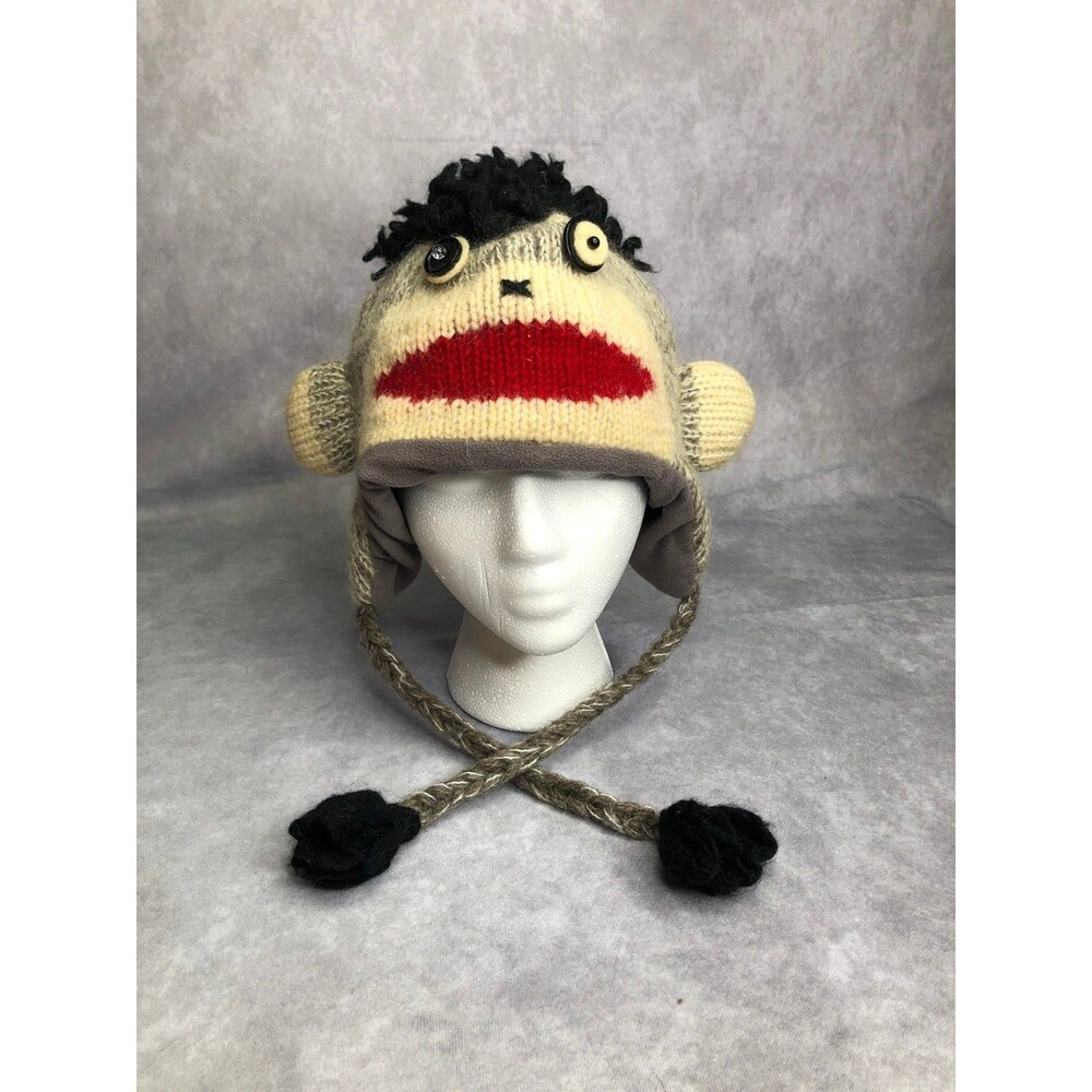 Sock monkey beanie